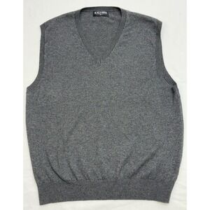 Kallspin Charcoal Gray Cashmere/Wool/Viscose Blend V-Neck Sweater Vest L/XL EUC